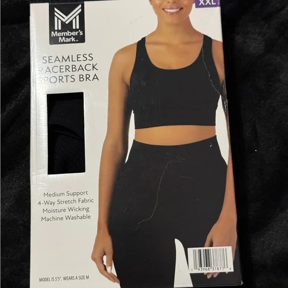 Member’s Mark Seamless Racerback Sports Bra Black XXL NWT - Picture 2 of 5